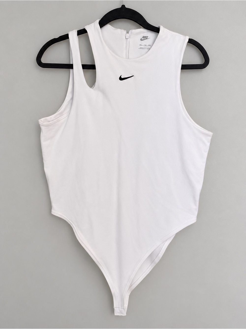Nike White Asymmetric Cutout Sleeveless Bodysuit